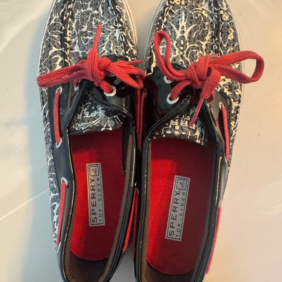Sperry Red and Black Top-Sider Size 7.5 - Picture 10 of 14